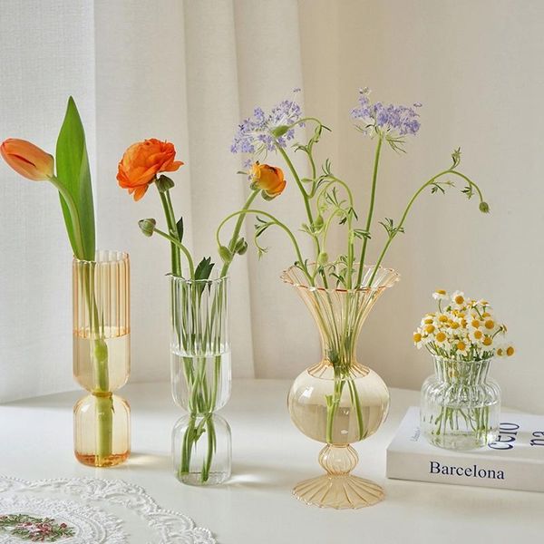 

vases home glass vase modern hydroponic plants decor transparent flower arrangement terrarium hydroponique