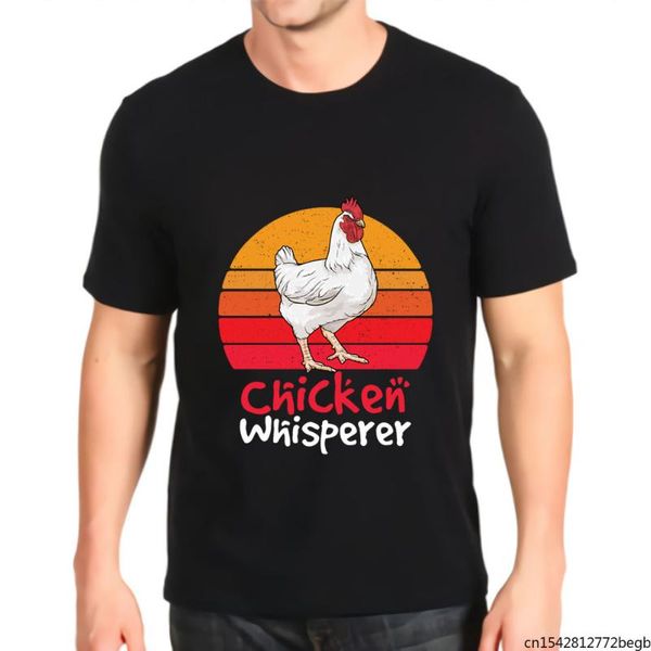 

men's t-shirts chicken whisperer funny vintage t shirt, White;black