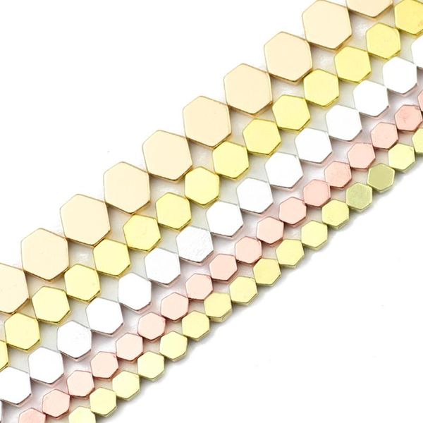 

other rose gold silvers flat hexagon hematite 4/6/8mm natural stone spacer loose beads for jewelry making diy handmad bracelet pendant