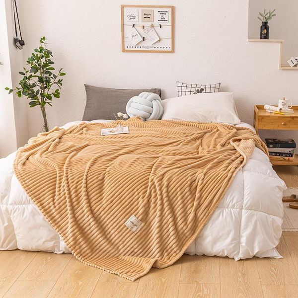 

blankets summer stripe blanket super soft throw winter warm sheets bedspread colorful flannel air conditioned for adults