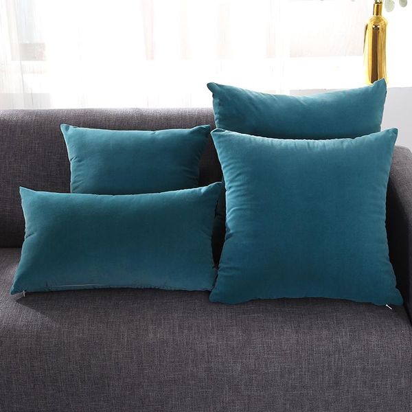 

cushion/decorative pillow soft velvet solid color cushion cover home office decor pillowcase case 30x50/45x45/50x50