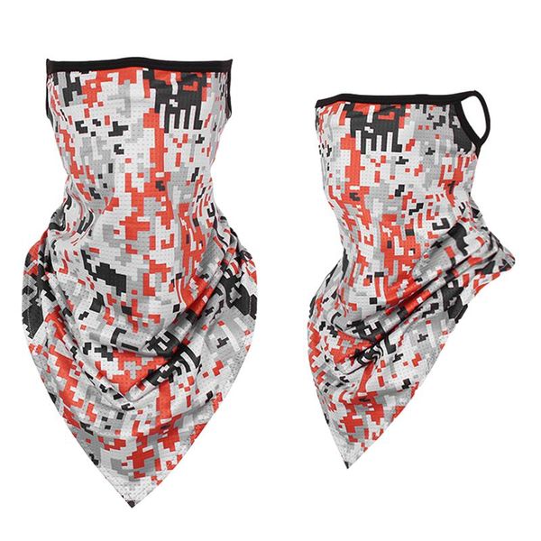 

scarves quality triangle silk scarf casual neck gaiter camouflage printed for adults, Blue;gray