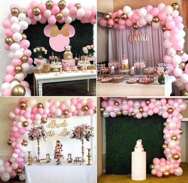 

112pcs balloon garland arch kit pink white balloons decoration for girl birthday baby shower bachelorette party background decor