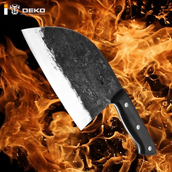 

deko chef knife handmade forged ceaver high-carbon bone chopper traditiona butcher sicing knife cooking toos