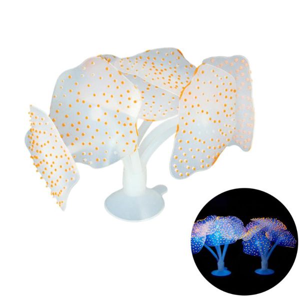 

luminous glowing effect artificial coral plant for fish tank decorative aquarium ornament (orange) decorations