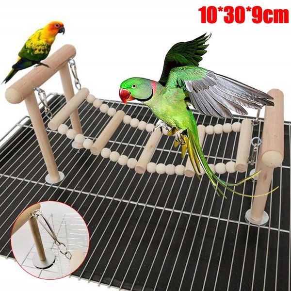 

other bird supplies pet parrot wood beads perch ladder hanging swing bridge playground chew toy