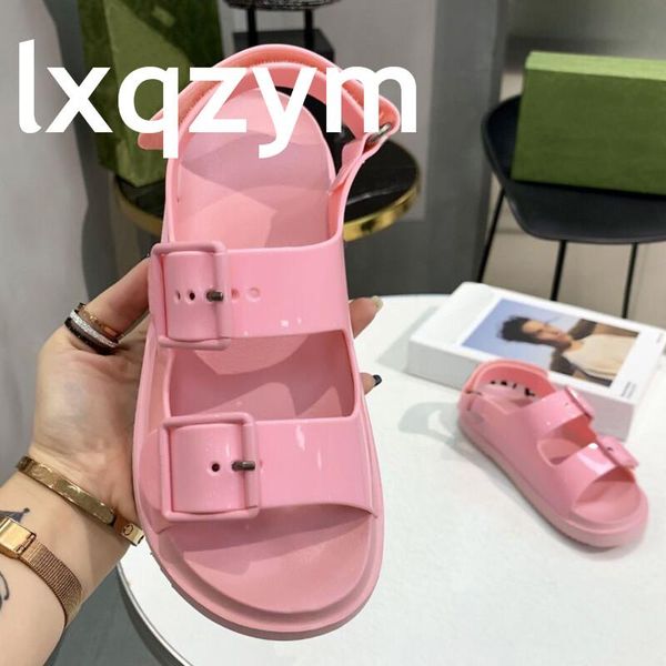

sandals pink flat woman summer casual beach dad shoes ladies fashion luxury sandalias mujer buckle female peep toe, Black