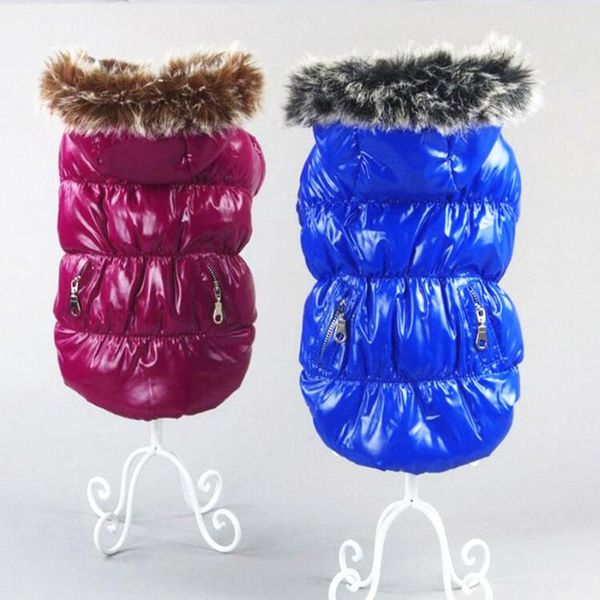 

dog apparel xs-3xl pet clothes winter warm coat thick large down jacket pu hooded