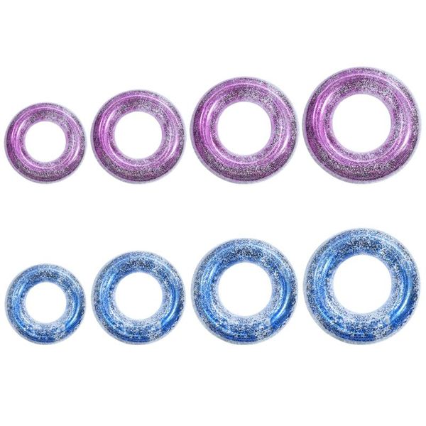 

life vest & buoy sequin swimming ring round clear inflatable pool floating circle for kids adults summer swim training lifebuoy