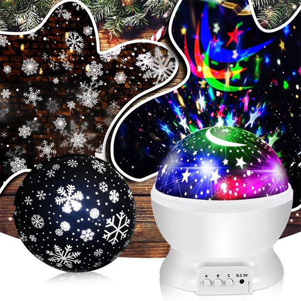 

party decoration galaxy projector starry sky rotating led night light planetarium children bedroom star lights moon kids gift lamp