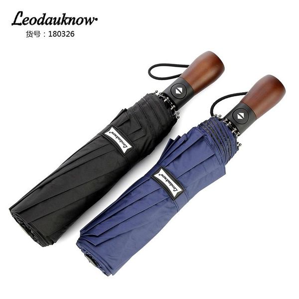 

umbrellas leodauknow three folding full automatic uv and windproof sun wind protection10k men'sbusiness elite sunny rainy umbrella