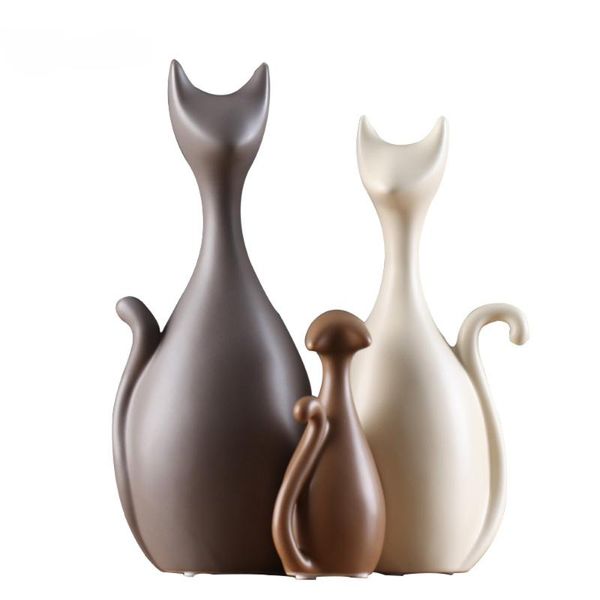 

decorative objects & figurines ceramic statue family of three four cats nordic animal living room decoration home decor modern craft for wed