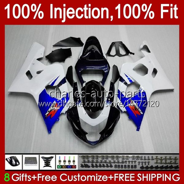 Stampaggio ad iniezione corpo per SUZUKI GSXR750 GSXR 750CC 600cc 750 600 CC 2004 2005 43No.5 GSXR600 GSXR750 K4 04 05 GSXR600 GSXR750 2004-2005 OEM Kit carena blu fabbrica