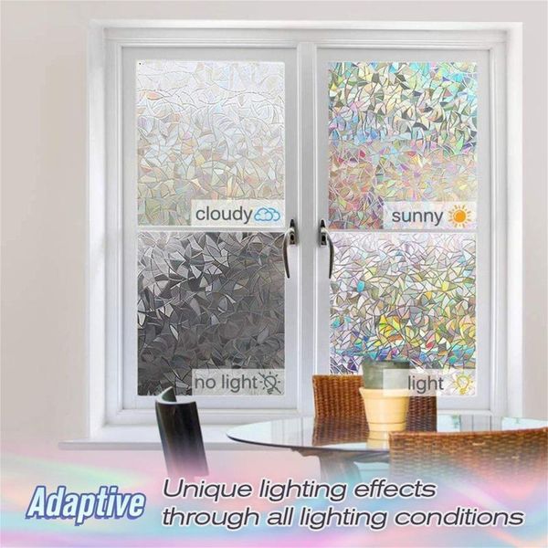 

window flower bathroom bedroom living room glass block rainbow film stickers