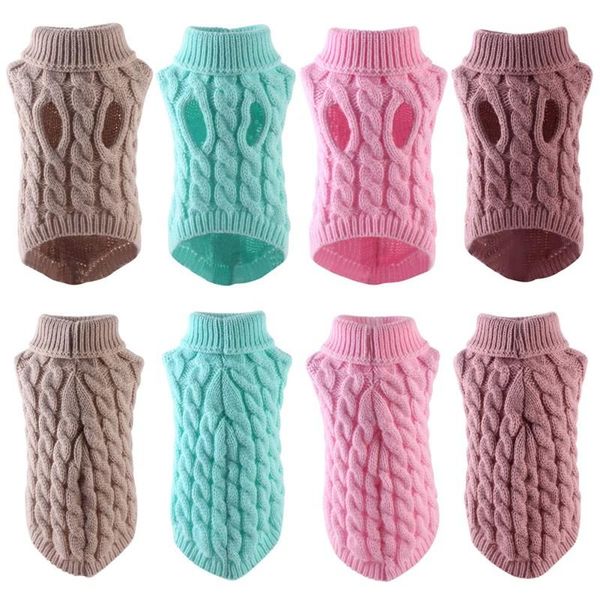 

dog apparel pet cat turtleneck sweater winter knitted clothes puppy autumn crochet cloth for chihuahua warm dogs clothing