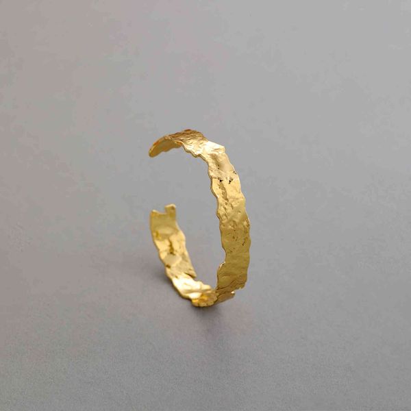 

bangles bracelets irregular design opening adjustment 18k gold lava simple court bracelet female, Black