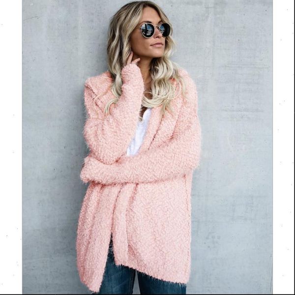 

women sweaters hooded cardigan casual solid knitting big sizes 3xl 4xl 5xl oversized warm coat autumn female outwear, White;black