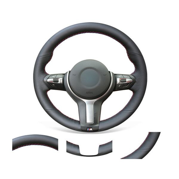 

diy custom hand stitched non-slip durable leather steering wheel cover for bmw f30 f34 f22 f23 f32 f33