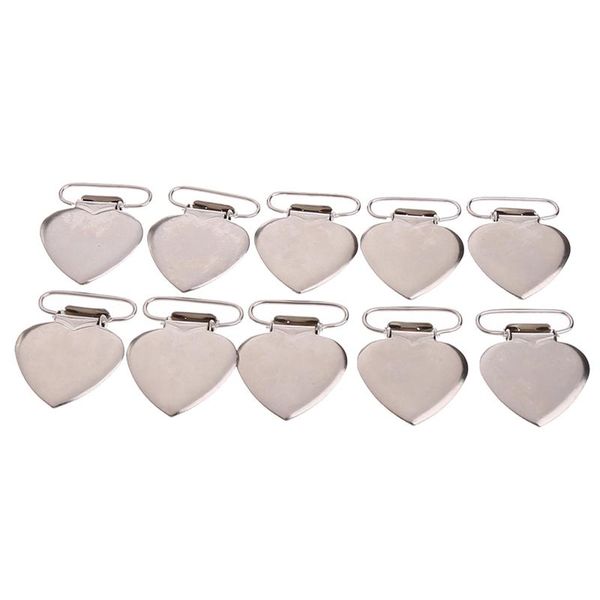 

pacifiers# 10pcs heart shape insert baby pacifier metal holder suspender clips mitten craft 72xc