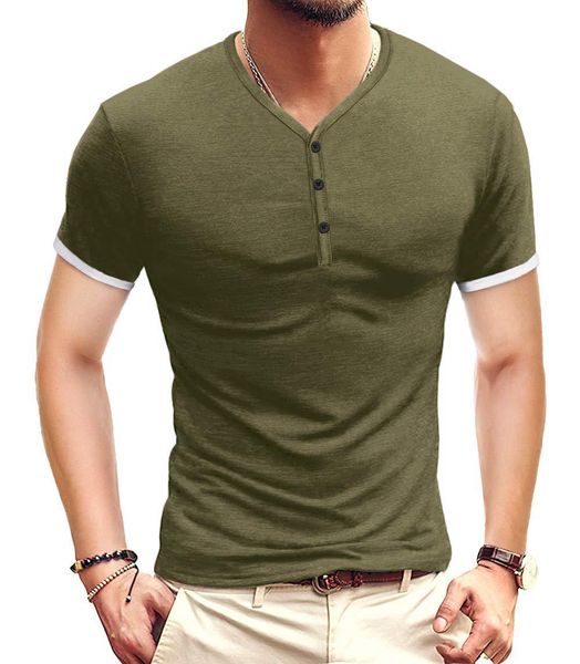 

men's t shirt 2021 summer shor sleeve henry shir, White;black