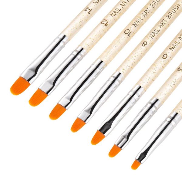 

nail brushes skyey care 7-piece set art painting graphic brush, potherapy tool, professional uv gel brush, Yellow