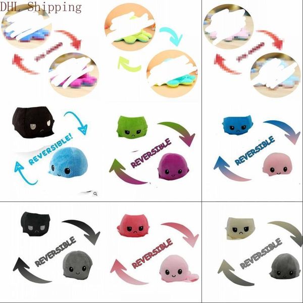 

2021 creative reversible party decoration flip ocs doll cute mood double-sided stuffed animals pillow for children gift baby toys