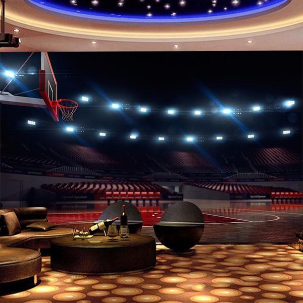 

wallpapers [self-adhesive] 3d basketball court 53669 wall paper mural print decal murals