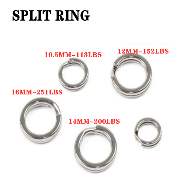 

10pcs split rings 10-16mm fishing hard bait silver stainless steel double loop open carp tool accessories tackle hooks