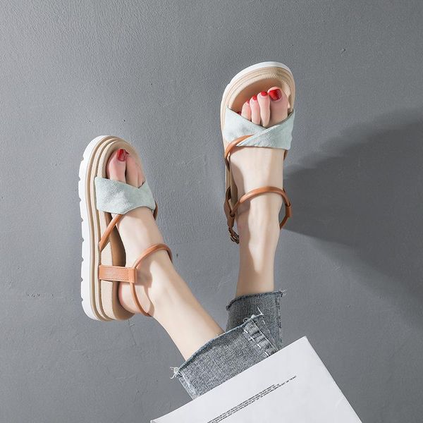 

summer 2021 fashion sandal women sandals bohemia style shoes for flat beach, Black