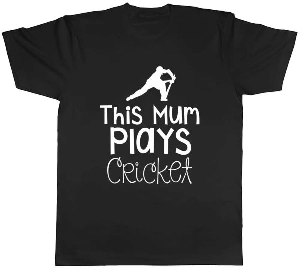

this mum plays cricket mens t-shirt tee, White;black