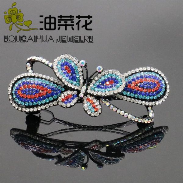 

hair clips & barrettes wedding accessories for butterfly flower shape bride hairpins crystal rhinestone clip women wholesale, Golden;silver