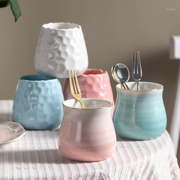 

storage bottles & jars creative nordic ceramic tableware holder chopsticks tube knife fork jar cutlery household kitchen utensils