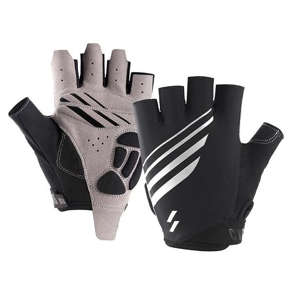 

cycling gloves bike half finger non-slip shockproof summer soft breathable mtb road bicycle men women equipment, Black