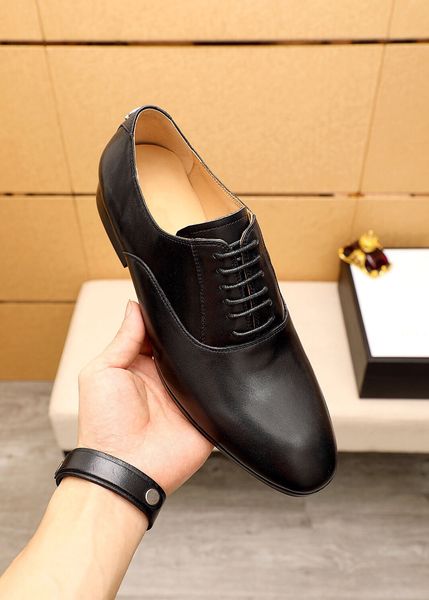 

2022 men business oxfords fashion brand designer genuine leather men's dress shoes male footwear formal flats size 38-45, Black