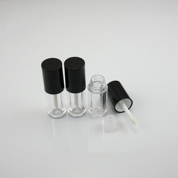 

storage bottles & jars 50pcs 2.5ml lip gloss tube transparent bottle with bright black cap lipstick blam glaze refillable