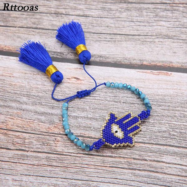 

charm bracelets rttooas hamsa evil eye wish lucky bracelet for women girls fashion summer style handmade beads, Golden;silver
