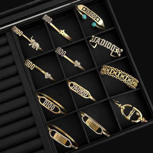 

74% off female brass fengdi net red fashion versatile letter open bracelet, Black