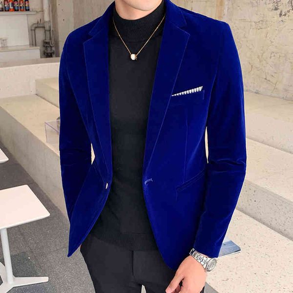 

men's suits & blazers brand clothing men golden velvet suit/male slim business blazers/groom's wedding dress jacket w, White;black