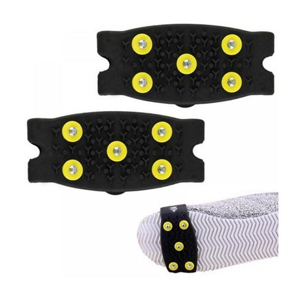 

cords, slings and webbing 4 pair five-tooth crampons studs anti-skid snow ice climbing shoe spikes grips cleats winter anti slip sho