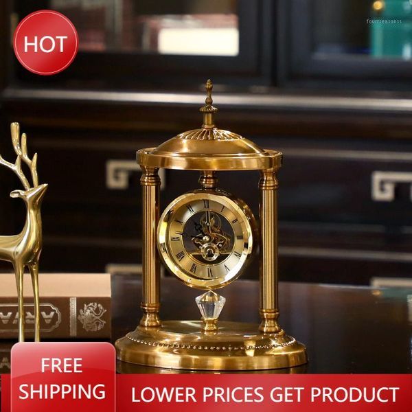 

desk & table clocks fashion metal living room clock silent creative electronic vintage standing sveglia da comodino retro watch1