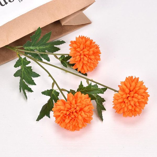 

decorative flowers & wreaths artificial flower 3 heads chrysanthemum wedding decoration table home el pography fall silk for crafting gift