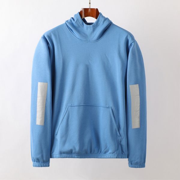 

cptoney astone is lan d men's hoodies & sweatshirts brand armbands reflective prints on the sleeves black and blue