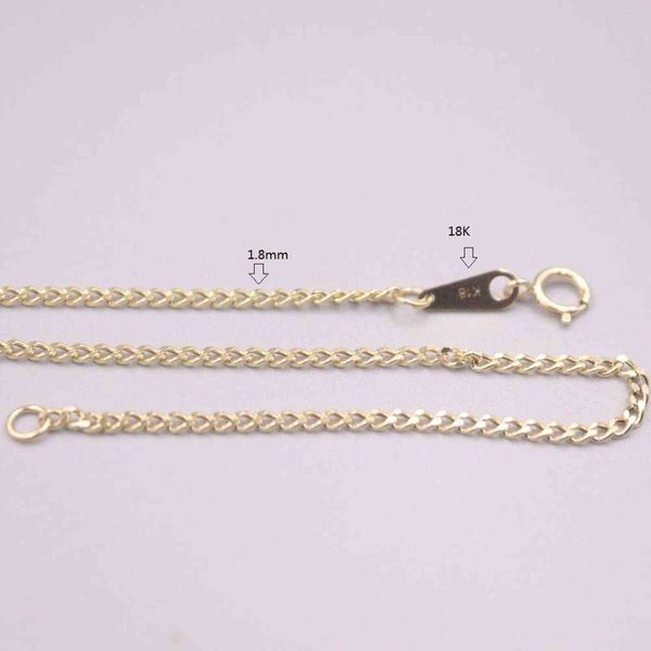 

real 18k yellow gold 1.8mm curb link chain necklace 18inch length stamp, Silver