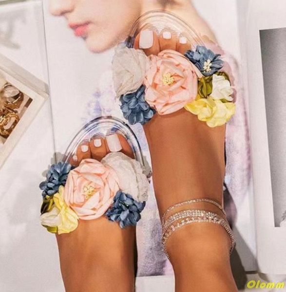 

summer non-slip children's flip-flops girls fashion beach shoes pinch sandals female flowers slippers women wear, Black
