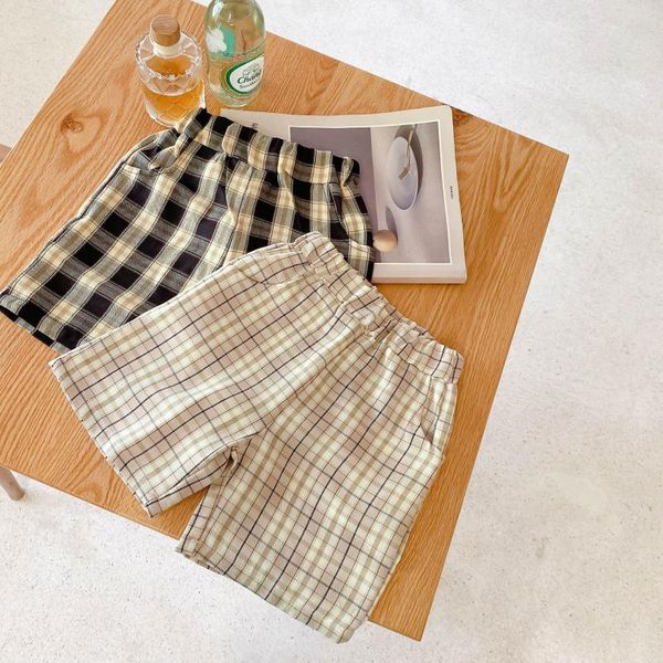 

shorts 2021 summer arrival girls fashion plaid kids korean design girl, Black