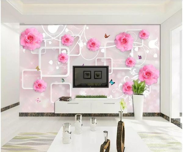 

custom po mural 3d wallpaper modern minimalist rose pattern background living room home decor for walls 3 d wallpapers