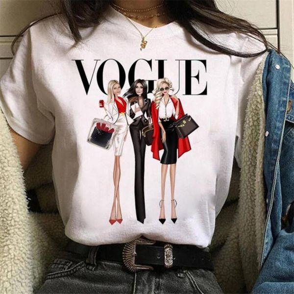 

women's t-shirt fashion summer short sleeve harajuku ladies casual, White
