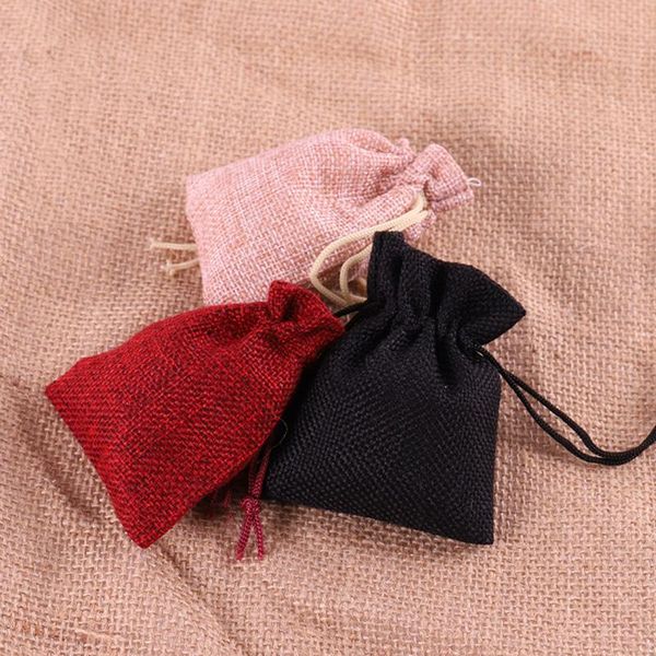 

gift wrap solid color drawstring storage bag natural linen diy wedding birthday wrapping baking candy biscuit packaging