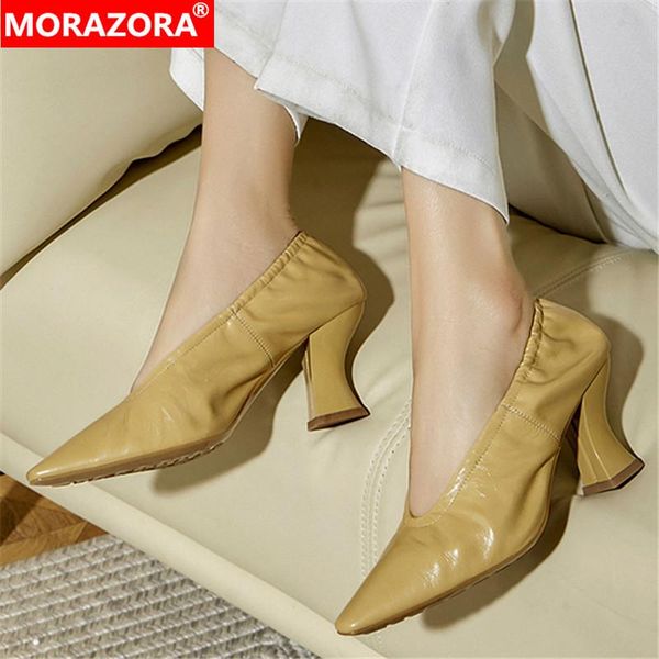 

arrival women pumps summer shallow party wedding shoes genuine leather 3 colors high heels ladies dress, Black