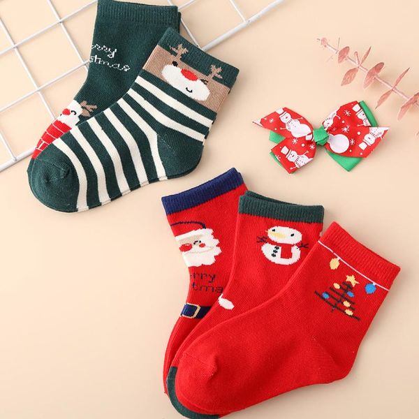 

socks 5pairs/lot baby christmas gift for borns children's cotton knit kids santa claus anime clothing toddlers girls boy, Pink;yellow